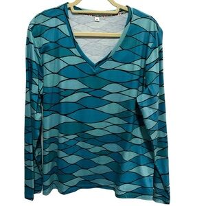 Exclusive - Long Sleeve Shades of Blue Size XL